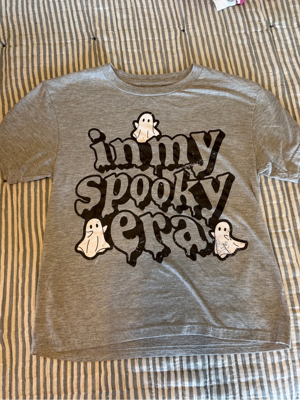 Celebrate It Gray Kids Halloween Tee with Ghost Graphics
